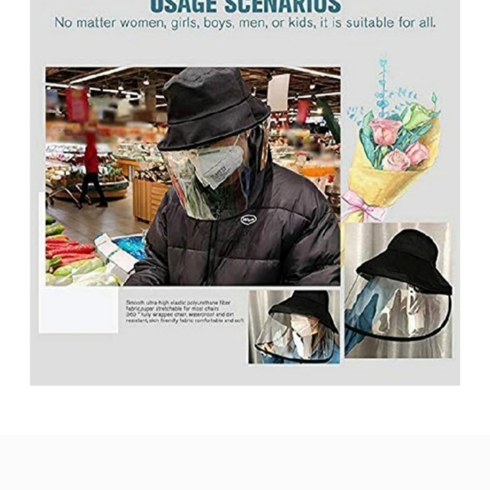 Black Hat with Clear Face Shield